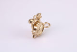 Drum Set Charm, Made from Solid Cast Yellow Gold, British Hallmarked, Complete with Attachment Link