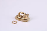 Iron Charm, Traditional Charm, Made from Solid Yellow Gold, British Hallmarked, Complete with Attachment Link
