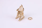 Rocking Chair Charm, Traditional Charm, Made from Solid Yellow Gold, British Hallmarked, Complete with Attachment Link