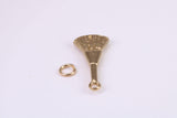 Make Up Brush Charm, Made from Solid Cast Yellow Gold, British Hallmarked, Complete with Attachment Link