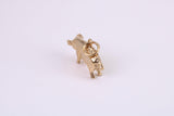 Farm Pig Charm, Traditional Charm, Made from Solid Yellow Gold, British Hallmarked, Complete with Attachment Link