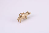 Farm Pig Charm, Traditional Charm, Made from Solid Yellow Gold, British Hallmarked, Complete with Attachment Link