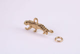 Tiger Charm, Made from Solid Cast Yellow Gold, British Hallmarked, Complete with Attachment Link