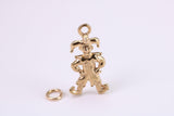 Jester Charm, Made from Solid Yellow Gold, British Hallmarked, Complete with Attachment Link