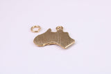 Australia Charm, Traditional Charm, Made from Solid Yellow Gold, British Hallmarked, Complete with Attachment Link