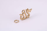 Chinese Dragon Charm, Made from Solid Cast Yellow Gold, British Hallmarked, Complete with Attachment Link