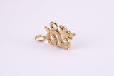 Chinese Dragon Charm, Made from Solid Cast Yellow Gold, British Hallmarked, Complete with Attachment Link