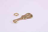 Guitar Charm, Made from Solid Cast Yellow Gold, British Hallmarked, Complete with Attachment Link