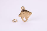 Sting Ray Charm, Traditional Charm, Made from Solid Yellow Gold, British Hallmarked, Complete with Attachment Link