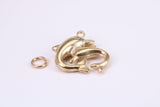 Performing Dolphins Charm, Traditional Charm, Made from Solid Yellow Gold, British Hallmarked, Complete with Attachment Link