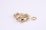 Performing Dolphins Charm, Traditional Charm, Made from Solid Yellow Gold, British Hallmarked, Complete with Attachment Link