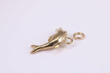 Dolphin Charm, Traditional Charm, Made from Solid Yellow Gold, British Hallmarked, Complete with Attachment Link