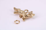 Fox Charm, Made from Solid Cast Yellow Gold, British Hallmarked, Complete with Attachment Link