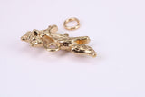 Fox Charm, Made from Solid Cast Yellow Gold, British Hallmarked, Complete with Attachment Link