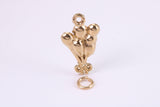 Party Balloons Charm, Made from Solid Cast Yellow Gold, British Hallmarked, Complete with Attachment Link