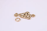 Party Balloons Charm, Made from Solid Cast Yellow Gold, British Hallmarked, Complete with Attachment Link