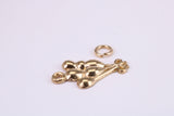 Party Balloons Charm, Made from Solid Cast Yellow Gold, British Hallmarked, Complete with Attachment Link