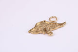 Map of Isle of White Charm, Traditional Charm, Made from Solid Yellow Gold, British Hallmarked, Complete with Attachment Link