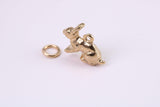 Bunny Rabbit Charm, Traditional Charm, Made from Solid Yellow Gold, British Hallmarked, Complete with Attachment Link