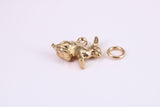 Bunny Rabbit Charm, Traditional Charm, Made from Solid Yellow Gold, British Hallmarked, Complete with Attachment Link