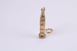 Iconic London Big Ben Charm, Traditional Charm, Made from Solid Yellow Gold, British Hallmarked, Complete with Attachment Link