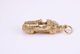 Vintage Car Charm, Traditional Charm, Made from Solid Yellow Gold, British Hallmarked, Complete with Attachment Link