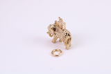 Indian Elephant Charm, Traditional Charm, Made from Solid Yellow Gold, British Hallmarked, Complete with Attachment Link