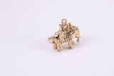 Indian Elephant Charm, Traditional Charm, Made from Solid Yellow Gold, British Hallmarked, Complete with Attachment Link