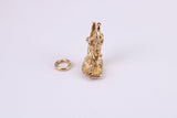 Windmill Charm, Traditional Charm, Made from Solid Yellow Gold, British Hallmarked, Complete with Attachment Link