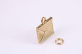 Envelope Charm, Traditional Charm, Made from Solid Yellow Gold, British Hallmarked, Complete with Attachment Link