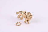 Lion Charm, Traditional Charm, Made from Solid Yellow Gold, British Hallmarked, Complete with Attachment Link