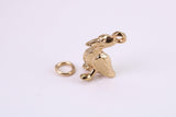 Pelican Charm, Made from Solid Cast Yellow Gold, British Hallmarked, Complete with Attachment Link