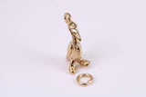 Pelican Charm, Made from Solid Cast Yellow Gold, British Hallmarked, Complete with Attachment Link