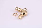 Hair Dryer Charm, Made from Solid Cast Yellow Gold, British Hallmarked, Complete with Attachment Link