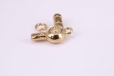 Hair Dryer Charm, Made from Solid Cast Yellow Gold, British Hallmarked, Complete with Attachment Link