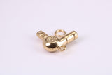 Hair Dryer Charm, Made from Solid Cast Yellow Gold, British Hallmarked, Complete with Attachment Link