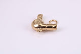Hair Dryer Charm, Made from Solid Cast Yellow Gold, British Hallmarked, Complete with Attachment Link