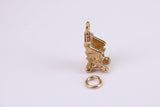Throne Charm, Made from Solid Cast Yellow Gold, British Hallmarked, Complete with Attachment Link