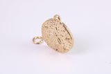 Star Fish Fossil Charm, Made from Solid Yellow Gold, British Hallmarked, Complete with Attachment Link