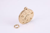 Star Fish Fossil Charm, Made from Solid Yellow Gold, British Hallmarked, Complete with Attachment Link