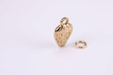 Strawberry Charm, Made from Solid Cast Yellow Gold, British Hallmarked, Complete with Attachment Link