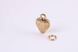 Strawberry Charm, Made from Solid Cast Yellow Gold, British Hallmarked, Complete with Attachment Link