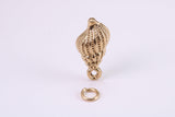 Sea Shell Charm, Made from Solid Cast Yellow Gold, British Hallmarked, Complete with Attachment Link