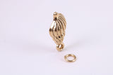 Sea Shell Charm, Made from Solid Cast Yellow Gold, British Hallmarked, Complete with Attachment Link