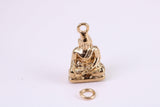Buddha Charm, Traditional Charm, Made from Solid Yellow Gold, British Hallmarked, Complete with Attachment Link