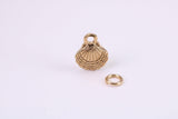 Sea Shell Charm, Traditional Charm, Made from Solid Yellow Gold, British Hallmarked, Complete with Attachment Link