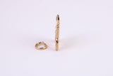 Butterfly Charm, Made from Solid Yellow Gold, British Hallmarked, Complete with Attachment Link