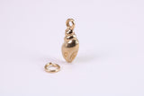 Sea Shell Charm, Traditional Charm, Made from Solid Yellow Gold, British Hallmarked, Complete with Attachment Link