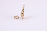 Sea Shell Charm, Traditional Charm, Made from Solid Yellow Gold, British Hallmarked, Complete with Attachment Link