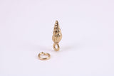 Sea Shell Charm, Traditional Charm, Made from Solid Yellow Gold, British Hallmarked, Complete with Attachment Link